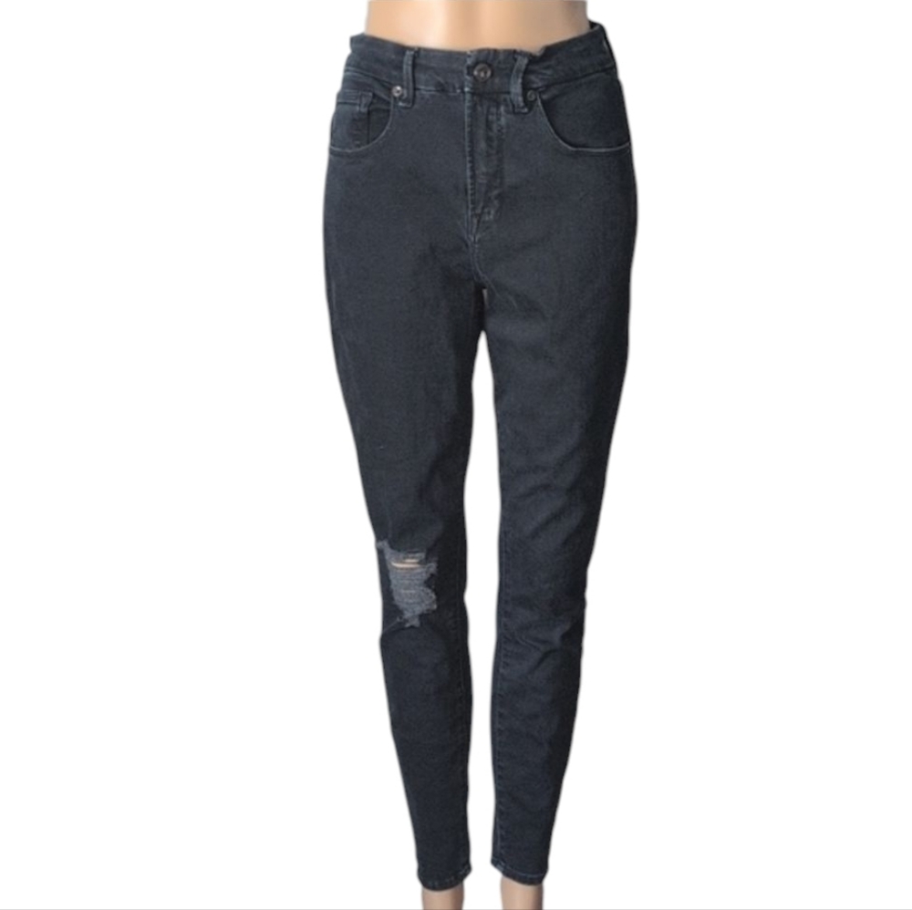 Good American Dark Wash Good Legs Distressed Skinny Jeans SZ 8/29